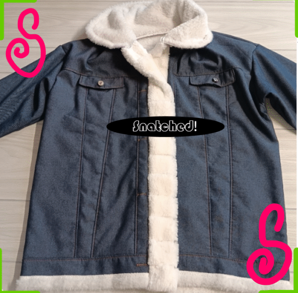 Women Winter Fashion Faux Fur One-Piece Denim Long Sleeve Jacket