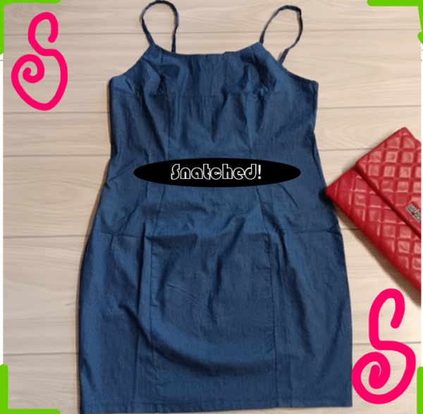 Plus Size Women Elegant Basic Denim Sleeveless Bodycon Slip Dress