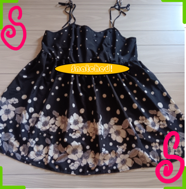 SHEIN Super Plus Size Floral & Polka Dot Print Tie Shoulder Cami Dress