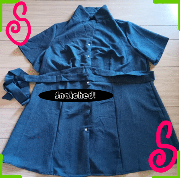 Plus Size Single Breasted Belted Shirt Dress