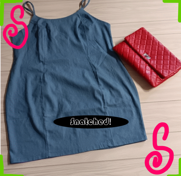 Plus Size Women Elegant Basic Denim Sleeveless Bodycon Slip Dress