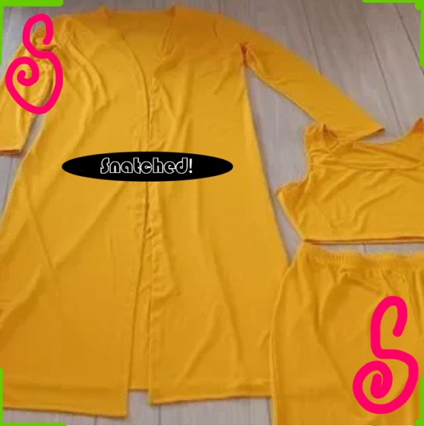 Plus Size Women Solid Color High Crater Short Top And Shorts Three-Piece Set